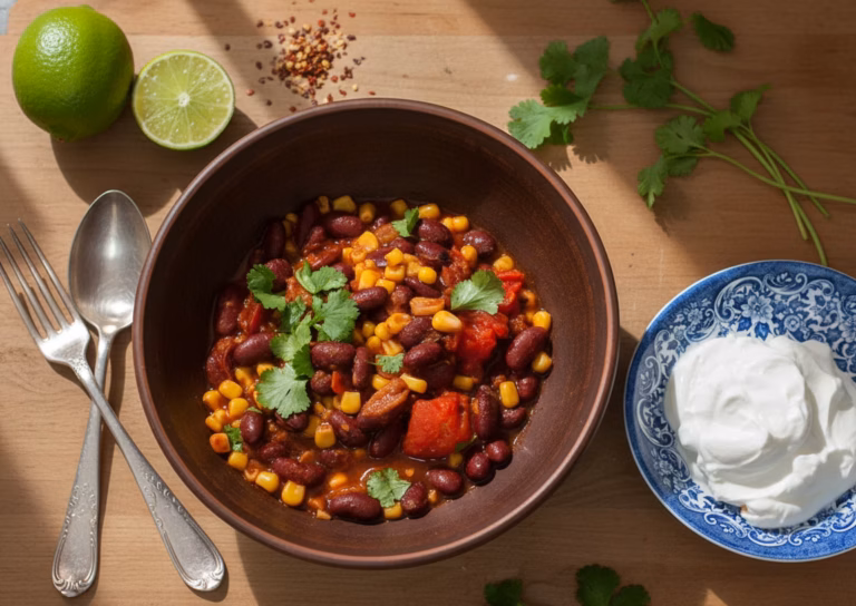 Экзотическое карри с кукурузной гармонией и фасолевым шиком