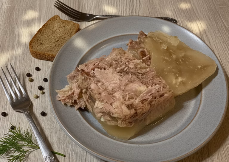 Нежное заливное из индюшачьих шеек