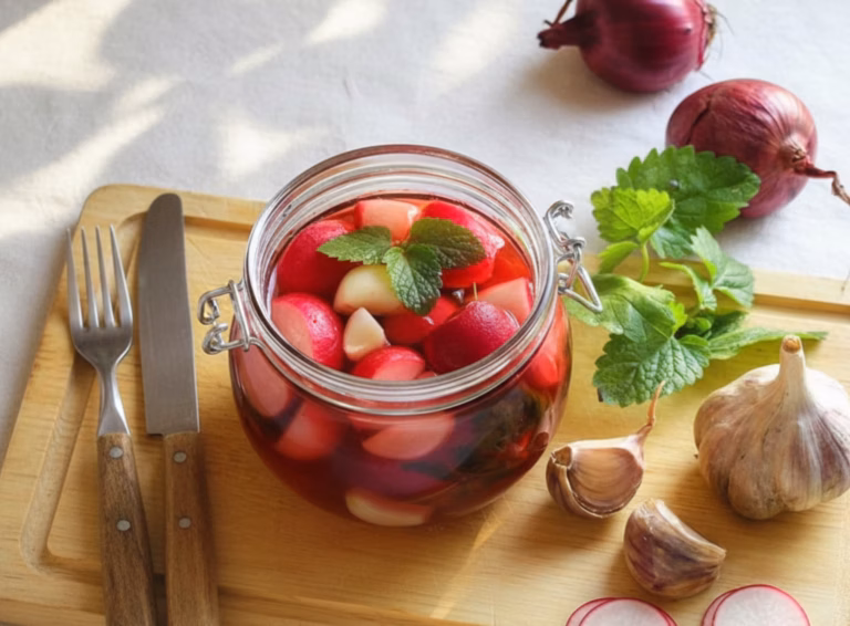 Освежающие маринованные овощи с нотками мелиссы