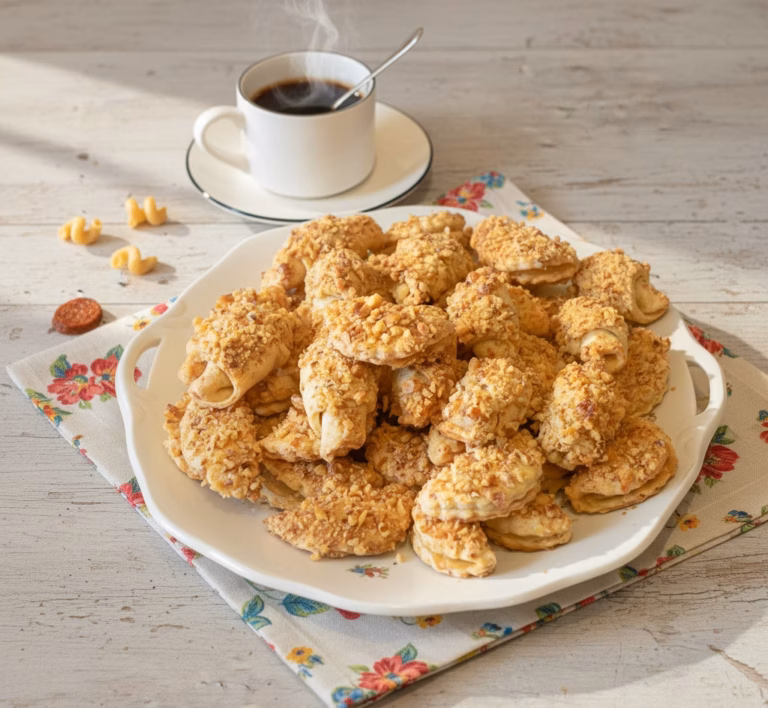 Сладкое печенье с джемом и хрустящими орехами