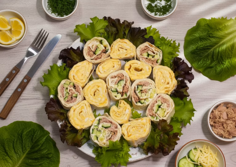 Вкусные лавашные рулеты для закуски