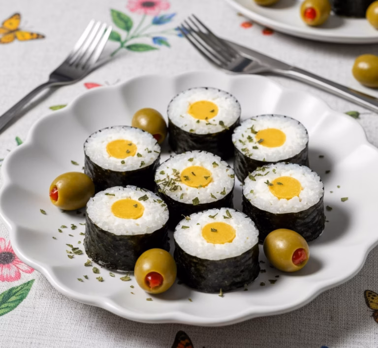 Ароматные роллы с сельдью, картофелем и пикантным соленым огурцом