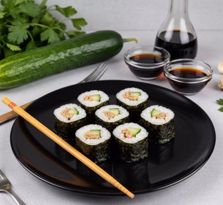 Нежные роллы с кальмаром и рисом