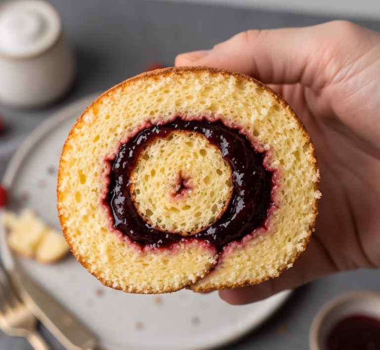 Нежный рулет с ароматным джемом и сладкой начинкой