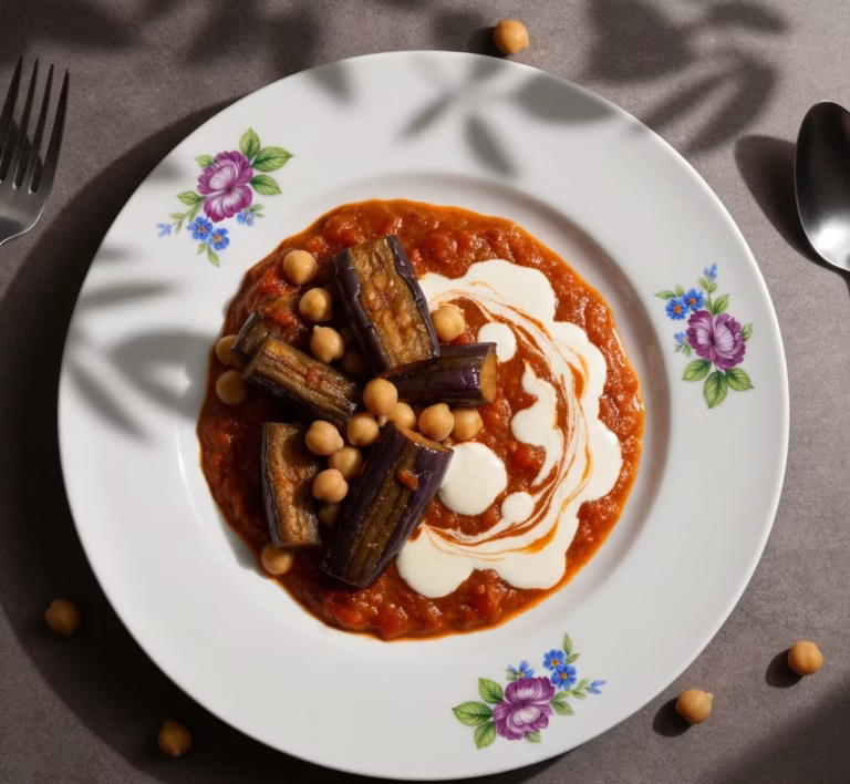 Пряная ливанская мусака с ароматным чесночным соусом