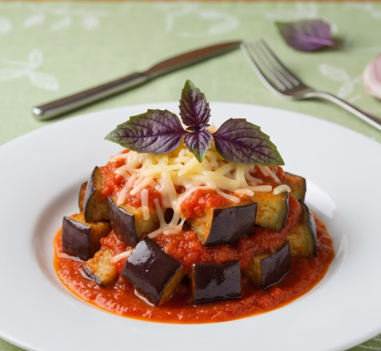 Пряное рагу из баклажанов с оливками и ароматными травами