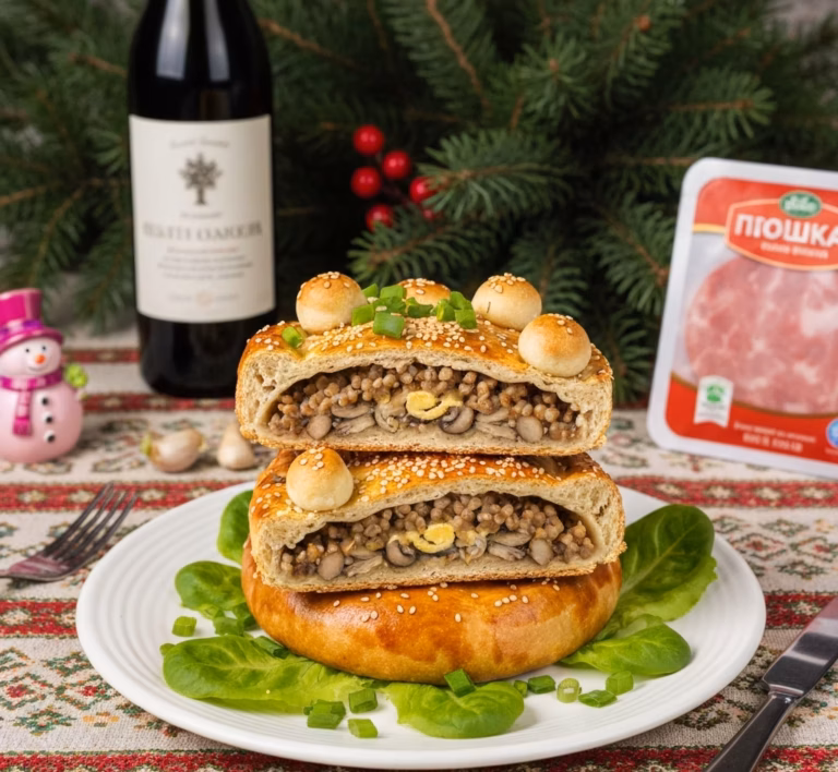 Пышная кулебяка с четырьмя углами