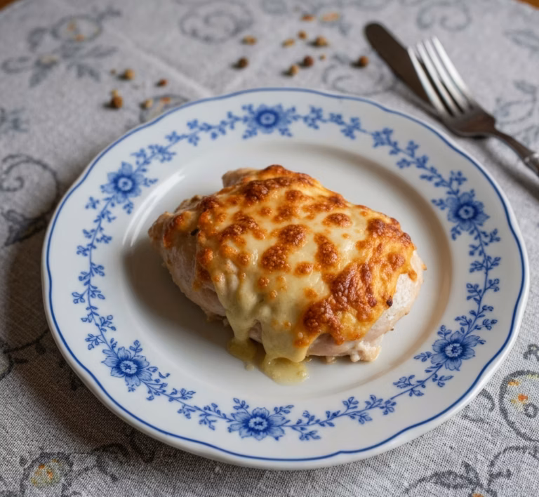 Сочная куриная грудка, запечённая в сметанном соусе