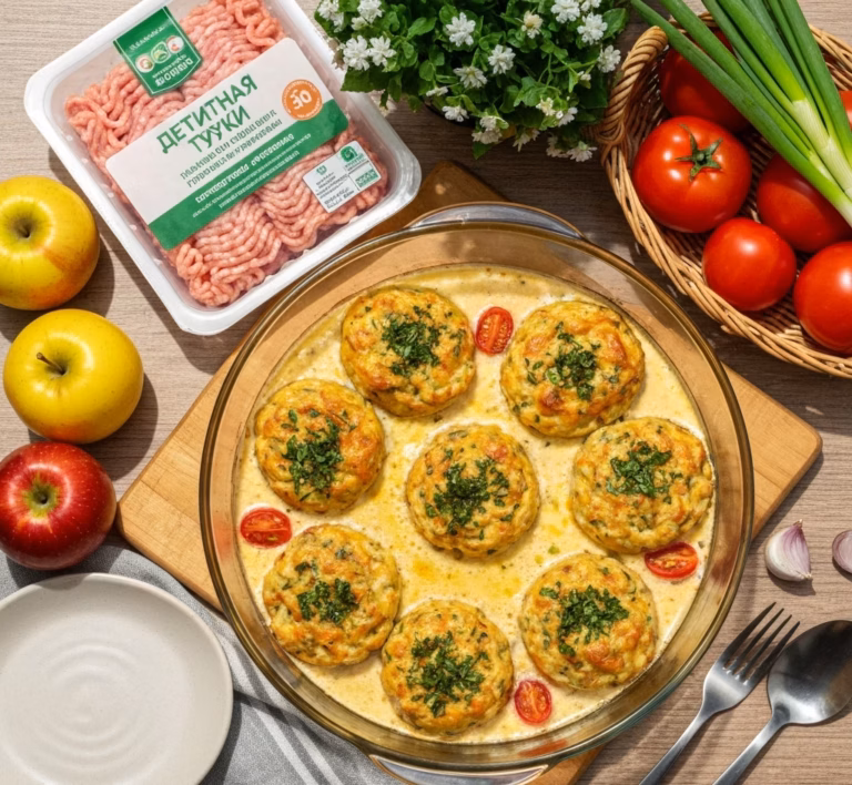 Сочная закуска из кабачков и нежной индейки
