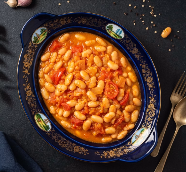 Яркая закуска с рикоттой, харисой, тунцом и фасолью