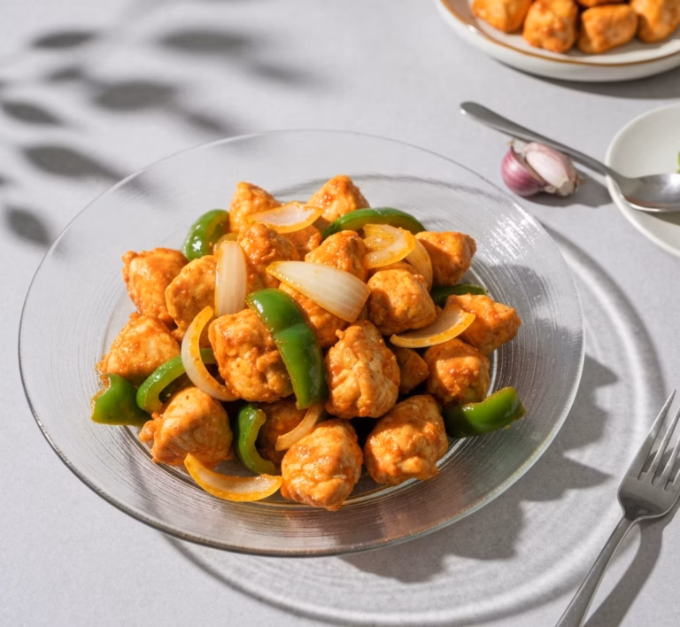 Нежная курица с ароматным кабачком в легком соусе