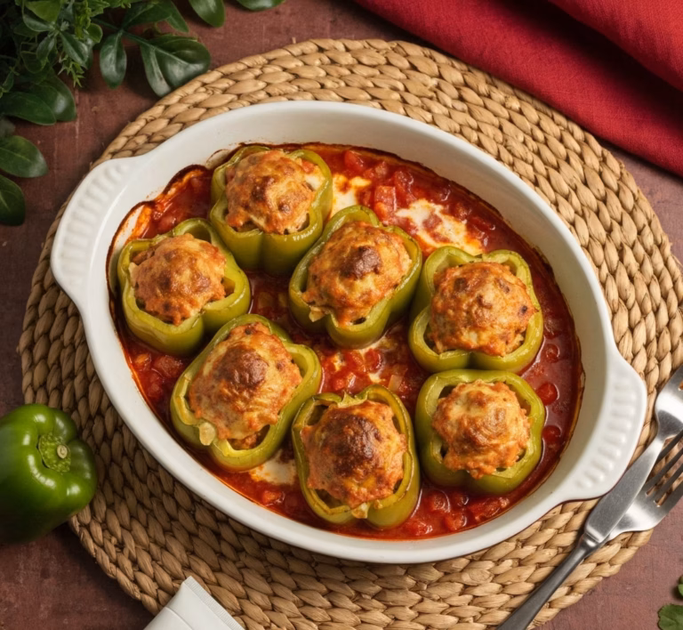 Сочные перцы, запечённые с ароматной начинкой