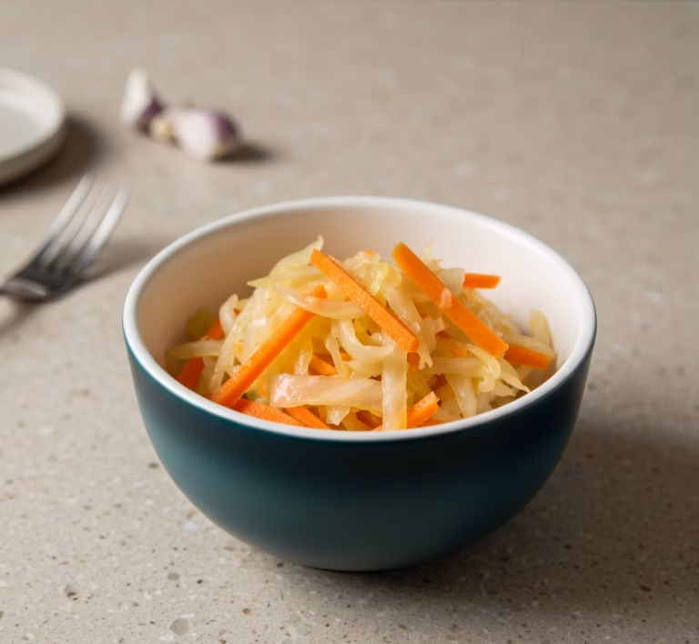Домашняя квашеная капуста с морковью и кольраби