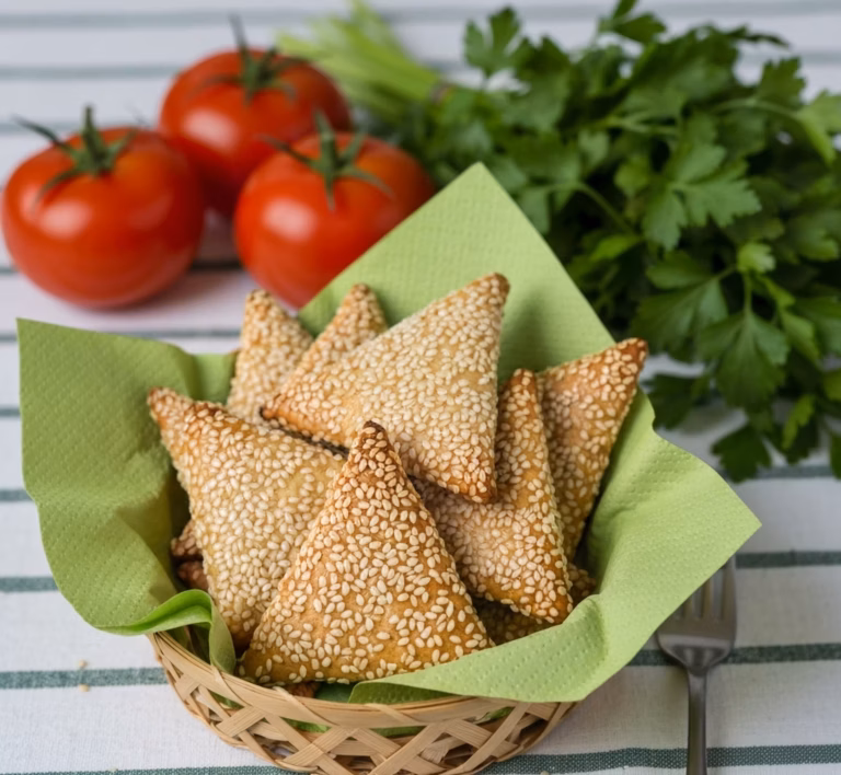Хрустящее сырное печенье с пикантной паприкой и кунжутом