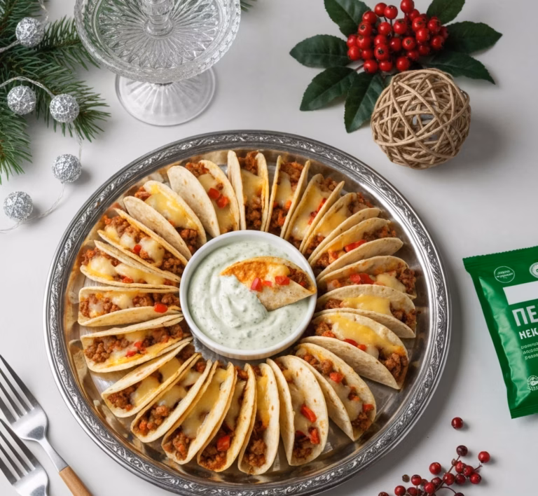 Миниатюрные мексиканские такосы с начинкой