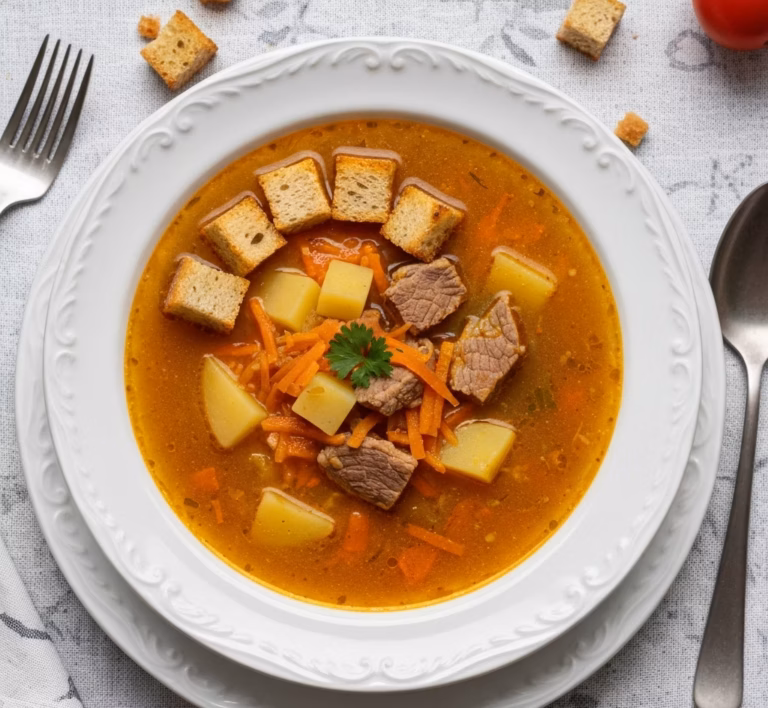 Нежный гороховый суп в духе деревенской кухни