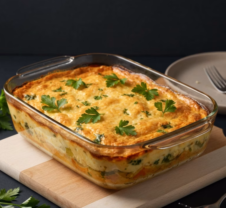 Сочная запеканка из тыквы с пикантной мясной начинкой