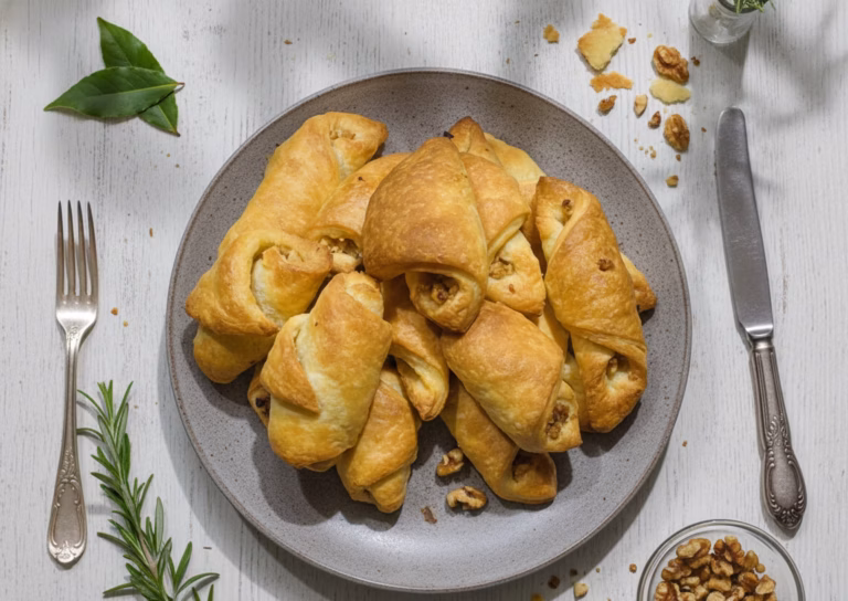 Золотистые хрустящие рогалики с нежной корочкой