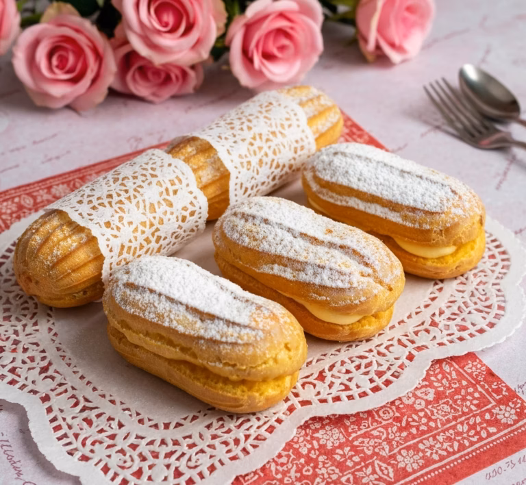 Нежные эклеры с освежающим лимонным кремом