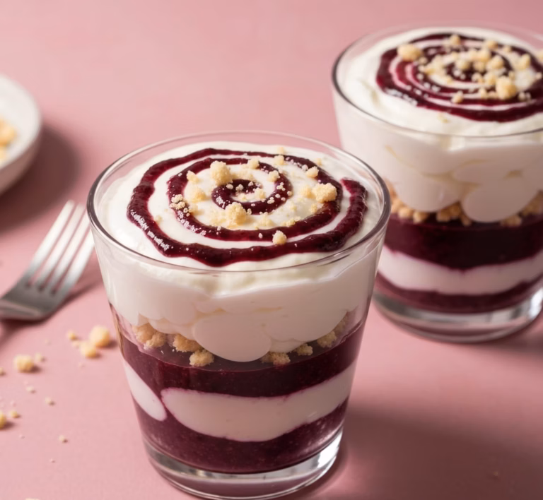 Нежный десерт с черникой и лимоном