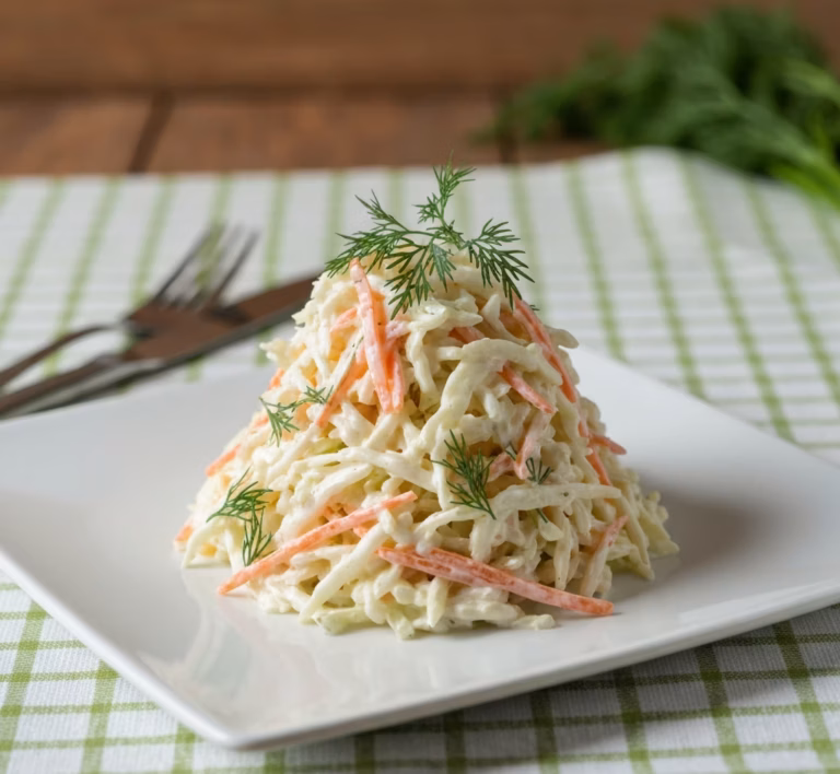 Освежающий салат из капусты и моркови с простым вкусом