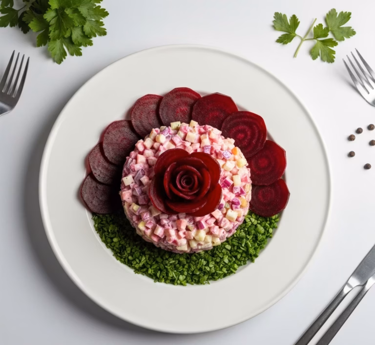 Салат с нежностью красной розы и свежестью вкуса
