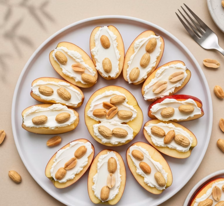 Яблочно-сырный перекус с хрустящим арахисом