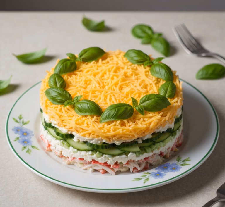 Яркий салат Оксанка с нежным вкусом