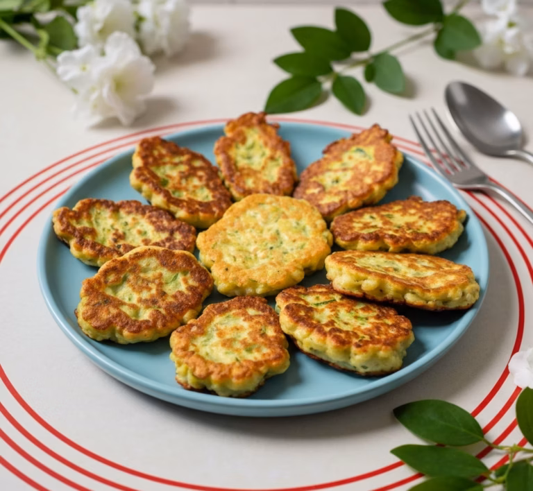 Запечённые лепешки с сыром и кабачком