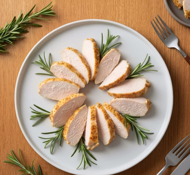 Аппетитная запечённая куриная грудка для закуски