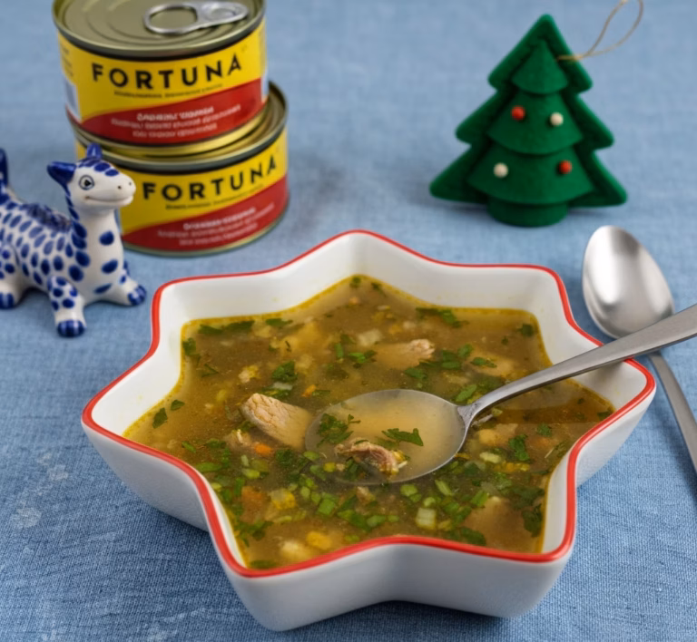 Ароматный рассольник с тунцом и булгуром