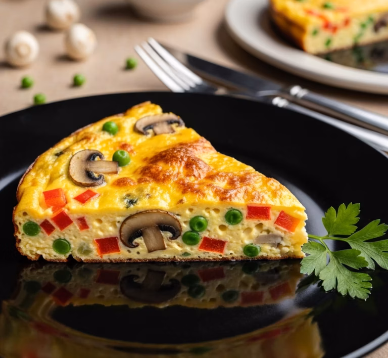 Нежная фриттата с курицей и лесными грибами