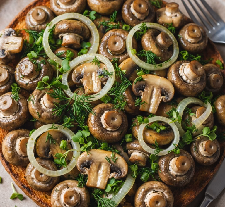 Нежные шампиньоны в маринаде с пряными овощами