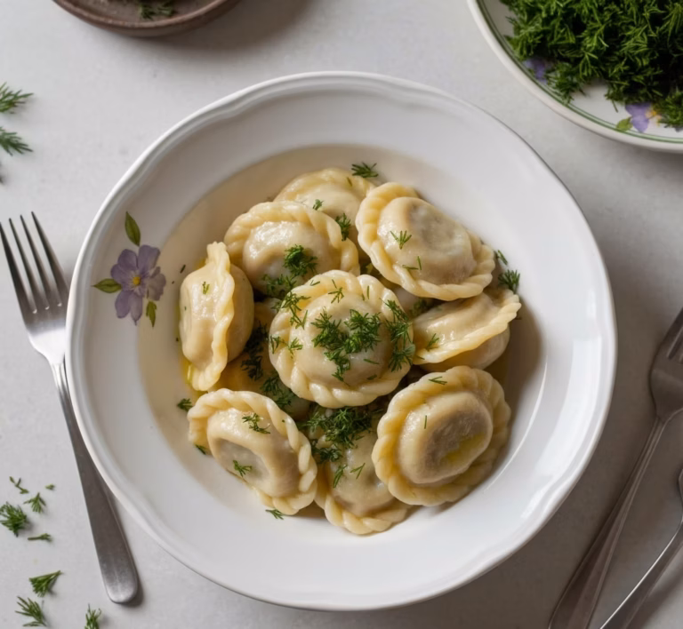 Нежные вареники с мясной и картофельной начинкой