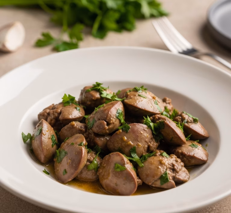 Сочная куриная печень в турецком стиле