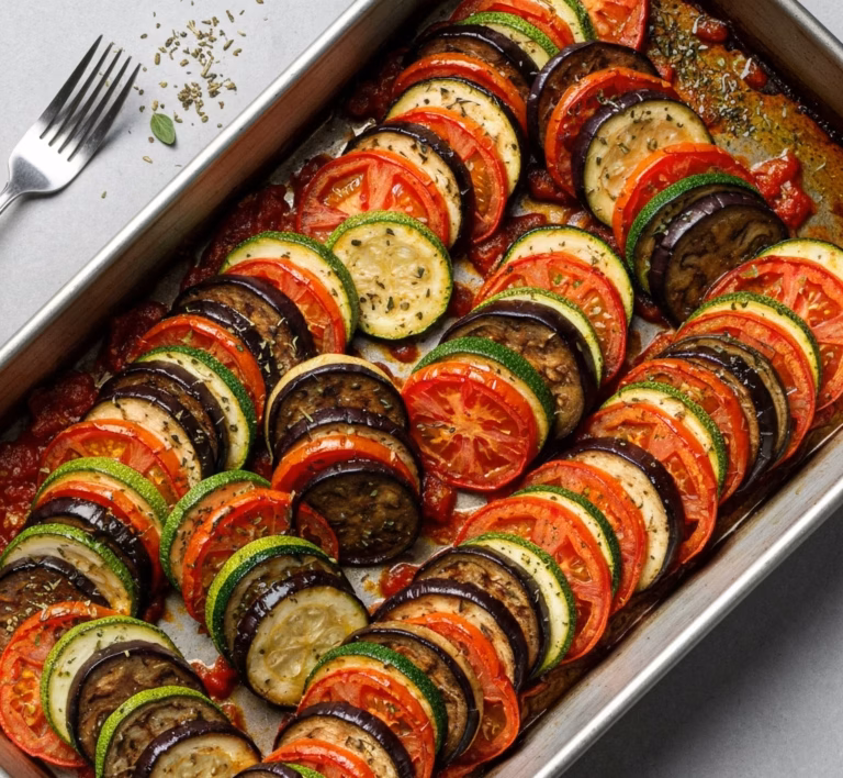 Тёплый рататуй с нежной куриной грудкой