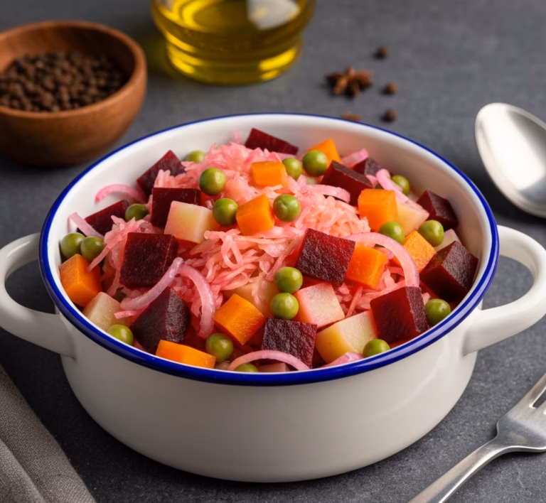 Яркий винегрет с хрустящей пекинской капустой и пикантными каперсами