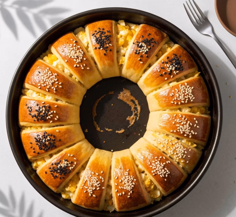 Золотистый слоёный пирог с курицей и сыром